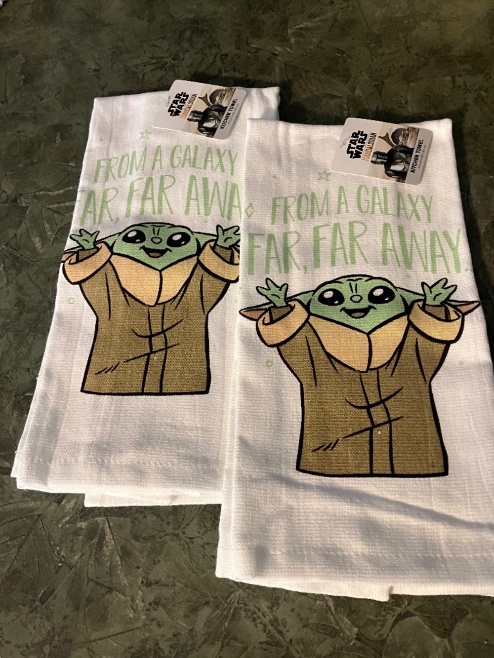 STAR WARS GROGU OFFICIAL Disney Mandalorian set of 2 dish towels 100% cotton